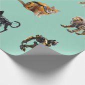 Süße Katzen-Roboter Geschenkpapier (Ecke)