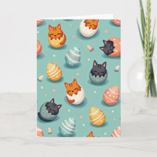 Süße Katzen-Schlüpfmuster-Karte Karte