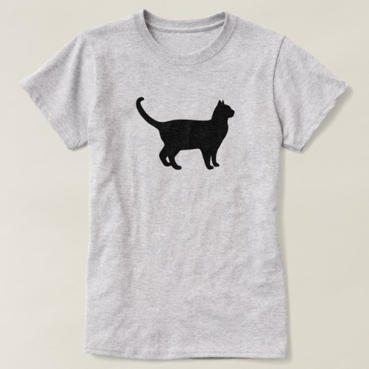 Süße Katzen-Silhouette T-Shirt (Design vorne)