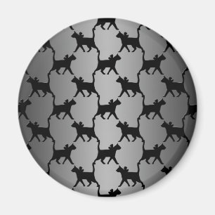 Süße Katzen-Silhouetten-Muster Magnet