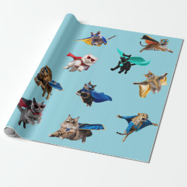 Süße Katzen-Superhelden-Kinder-Geschenkpapier Geschenkpapier