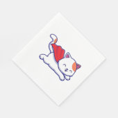 Süße Katzen-Superheldin fliegt Serviette (Ecke)