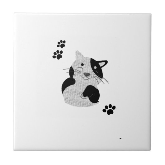 Süße Katzen-Tasse Fliese (Vorderseite)
