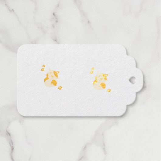 Süße Katzen-Tasse Geschenkanhänger (Vorderseite (Horizontal))
