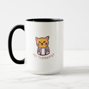 Süße Katzen-Tiertherapeutin Cartoon-Design Tasse