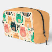 Süße Katzen und Blumenmuster individuell monogramm Waschbeutel (Rechte Ecke)