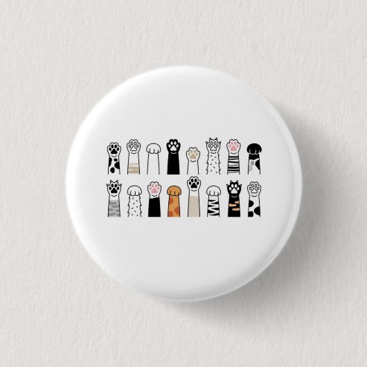 süße Katzen- und Hundepfoten Button (Vorderseite)