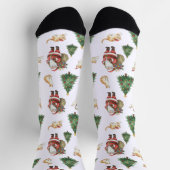 Süße Katzen und Weihnachtsbäume Muster Socken  (Oben)