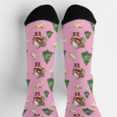 Süße Katzen und Weihnachtsbäume Muster Socken (Oben)