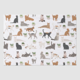 Süße Katzen und Zimmerpflanzen Decoupage Seidenpapier