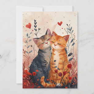Süße Katzen Valentinstag Postkarte