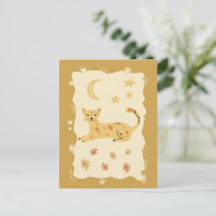 Süße Katzen-Volks kunst - Künstler-Postkarte Postkarte