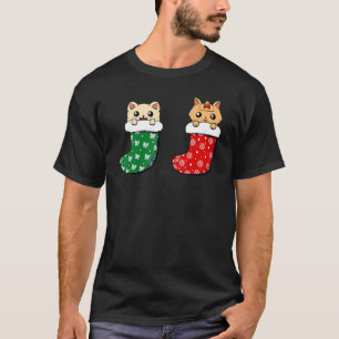 Süße Katzen-Weihnachts-Socken Xmas Männer Frauen K T-Shirt