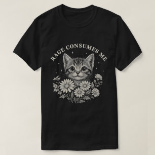 Süße Katzen-Wut-Ästhetik – Lustige Katze mit Blume T-Shirt