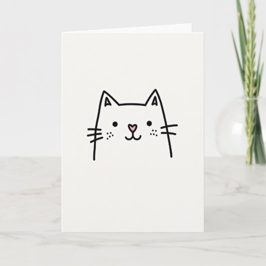 Süße Katzen-Zeichenkarte Karte (Vorderseite)