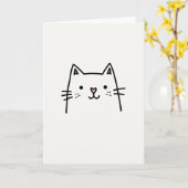 Süße Katzen-Zeichenkarte Karte (Gelbe Blume)