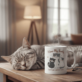 Süße Katzenfamilien-Tasse Ich liebe meine Familie Kaffeetasse