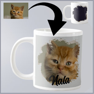 Süße Katzenfoto-Katze-Liebhaber-Grunge-Spezialtass Jumbo-Tasse