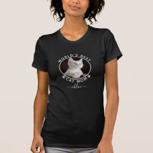 Süße Katzenfoto-Name Weiße Pfotenabdrücke Personal T-Shirt