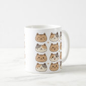 Süße Katzengesichter Neutrales Muster Geschenk Kaffeetasse (VorderseiteRechts)
