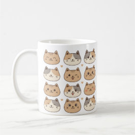 Süße Katzengesichter Neutrales Muster Geschenk Kaffeetasse