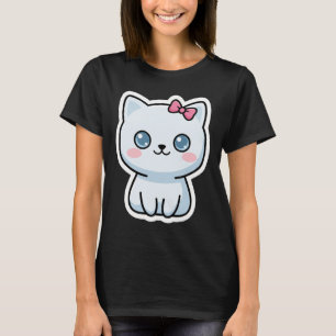 Süße Katzengruppe - Hübsche Katze mit rosa Schleif T-Shirt
