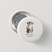 Süße Katzenhochzeit Button (Vorne & Hinten)