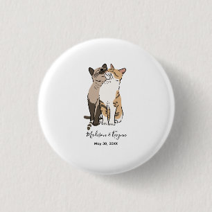 Süße Katzenhochzeit Button