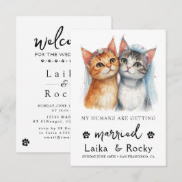 Süße Katzenhochzeits-Einladung Save The Date