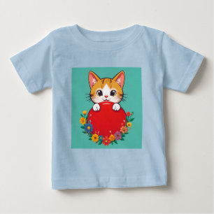 Süße Katzenillustration Baby T-shirt