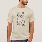 Süße Katzenillustration T-Shirt (Vorderseite)