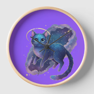Süße Katzenillustration Wanduhr