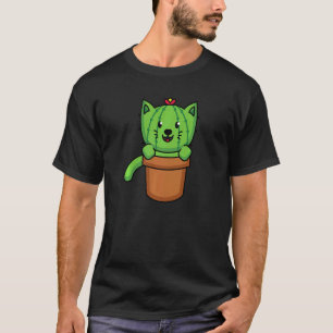 Süße Katzenkaktuspflanze Katzen Gartenarbeit T-Shirt