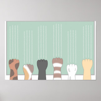 Süße Katzenkrallen, die Kratzer hinterlassen. Poster