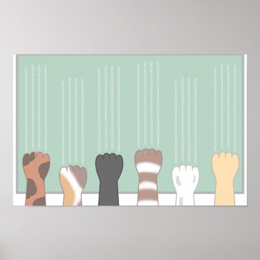 Süße Katzenkrallen, die Kratzer hinterlassen. Poster (Vorne)