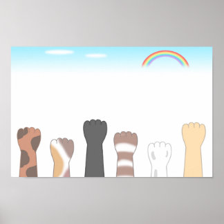 Süße Katzenkrallen, die Kratzer hinterlassen. Poster
