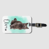 Süße Katzenkunst Gepäckanhänger – Geschenk für Tie (Vorderseite (Horizontal))
