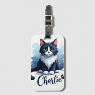 Süße Katzenkunst Gepäckanhänger – Geschenk für Tie