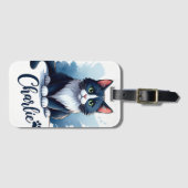 Süße Katzenkunst Gepäckanhänger – Geschenk für Tie (Vorderseite (Horizontal))