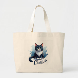 Süße Katzenkunst Große Tasche – Geschenk für Katze