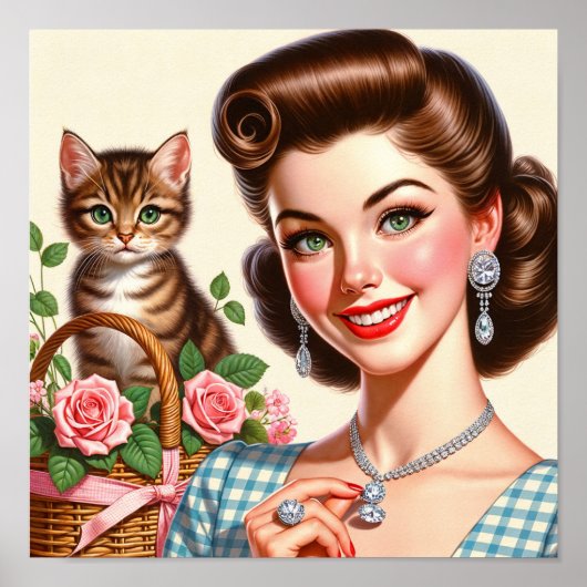 Süße Katzenlady Poster (Vorne)