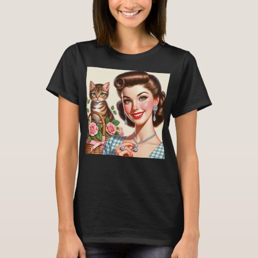 Süße Katzenlady T-Shirt (Vorderseite)