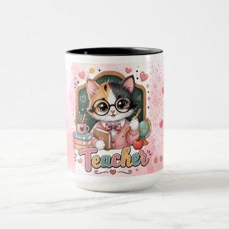 Süße Katzenlehrer-Geschenktasse Tasse