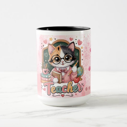 Süße Katzenlehrer-Geschenktasse Tasse (Zentrum)