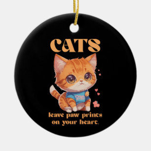 süße Katzenliebe Keramik Ornament