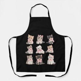 Süße Katzenliebhaber-Küche - Adorable rosa Schleif Schürze