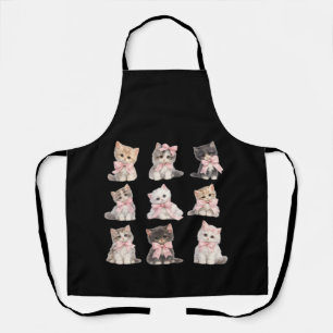Süße Katzenliebhaber-Küche - Adorable rosa Schleif Schürze
