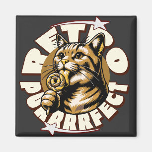 Süße Katzenliebhaber Retro Lutscher Magnet