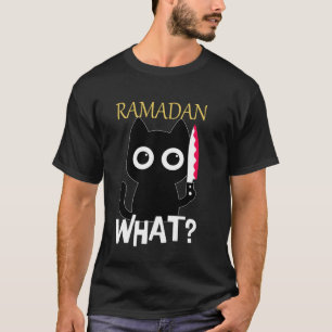 Süße Katzenliebhaber verwirrt Ramadan Katzen Faste T-Shirt