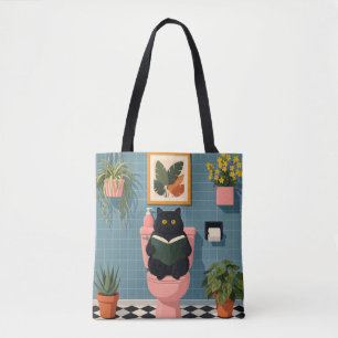 Süße Katzenliebhaberin Badezimmer Kunst Tasche